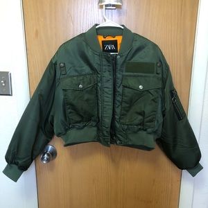 ZARA Cropped Bomber Jacket
